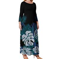 Nouveau design robe tribale samoane polynésienne grande taille robes maxi décontractées pour femmes robe personnalisée en polyester et coton extensible de qualité supérieure