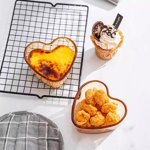 Bol en verre ambré en forme de cœur pour le petit-déjeuner, les céréales, le yaourt, pour les enfants, design uni, 1599hkl - Product Image 2