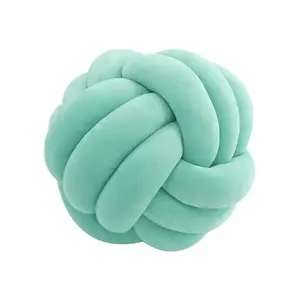 Round Throw Decorative Knotted Ball Pillow Super Soft Knot Ball Pillow for Home Sofa Bedroom Decor
