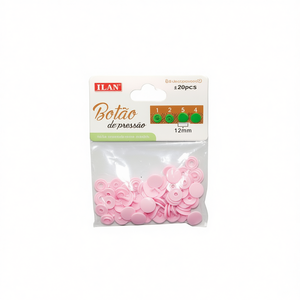 Bottoni a pressione Ilan 12mm in plastica rosa, 20 pezzi per vestiti da neonato - Product Image 2