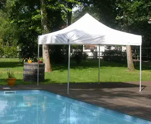 Tenda dengan bingkai untuk acara pernikahan, tenda pesta kanopi luar ruangan warna putih panjang 20 kaki x 30 kaki (6 m x 9 m) untuk acara pernikahan