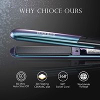 Lisseur de cheveux intelligent à arrêt automatique, affichage numérique LCD LED, chauffe rapide, revêtement céramique, plaque MCH, usage domestique