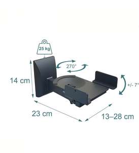Soporte de Pared para Altavoces, Soporte para Altavoces de Ambiente Grandes, Soporta hasta 25 kg, Soporte para Altavoces de Coche - Product Image 2
