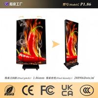 Afficheur LED d'intérieur P1.86 double face pliable sur pied, écran LED HDR 8K pour salon professionnel