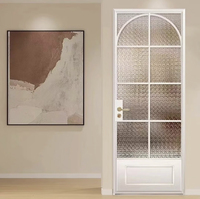 Porte française moderne avec cadre en alliage d'aluminium Entrée étanche Style balançoire Ouverture latérale pour application de villa Surface finie