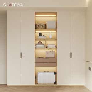 Sofeyia Factory Price <strong>Wholesale</strong> White Wardrobe Cabinet with <strong>Closet</strong> Bedroom Clothes Storage for Home or Hotel Furniture - Product Image 1
