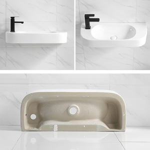 <span class=keywords><strong>Mini</strong></span> lavabo mural pratique, lavabo suspendu pour hôtel, lavabo mural profond en céramique coloré - Product Image 6