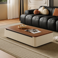 Meuble TV en bois italien vintage haut de gamme, ensemble meuble TV et table basse, meuble TV moderne pour salon avec rangement