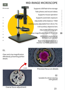 กล้องจุลทรรศน์โลหะอิเล็กตรอนเครื่องมือซ่อมนาฬิกาสำหรับสังเกตชิ้นส่วนนาฬิกากล้องจุลทรรศน์โทรศัพท์มือถือสำหรับซ่อม - Product Image 6