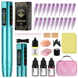 Máquina de tatuaje inalámbrica de alta calidad, Motor multifunción sin tarjeta, conjunto completo, <span class=keywords><strong>Kit</strong></span> de máquina profesional de doble batería - Product Image 2