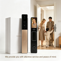 Gezichtsherkenning Smart Lock 3D-vingerafdruk Wachtwoordkaart Sleutel Nachtschoot WiFi-app Afstandsbediening voor aluminium huisbeveiliging Cloud