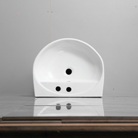 Station d'ablution islamique moderne en céramique, lavabo sur pied, lavabo pour les mains et les pieds, forme ovale, utilisation à domicile et à l'hôtel