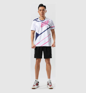 Badminton poloshirt met custom pinstripe print, ademend, sneldrogend, lichtgewicht, team trainingskleding, OEM ODM, custom logo - Product Image 2