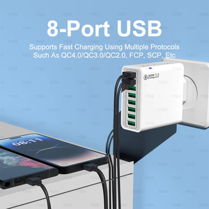 <span class=keywords><strong>Chargeur</strong></span> USB-A <span class=keywords><strong>30W</strong></span> Multi 8 Ports Charge Rapide Prise EU/US <span class=keywords><strong>Chargeur</strong></span> Mural pour <span class=keywords><strong>iPhone</strong></span> 17 16 15 13 Pro Max Samsung Huawei HONOR Xiaomi - Product Image 4