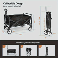 Chariot de jardin pliable robuste, capacité de 150 livres, pour le camping en plein air, le jardinage et les travaux extérieurs