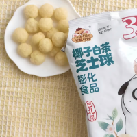 Cheese-Plan 65g Rasa Teh Putih Kelapa, Bebas Trans-Fat, Jagung Mengembang, Camilan Biji-Bijian Semi-Lunak, Siap Sajikan KTV