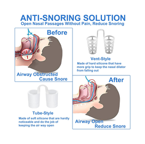 Lot de 8 diffuseurs nasaux souples pour le soulagement des sinus, solution pour les ronfleurs nasaux, dispositif anti-<span class=keywords><strong>ronflement</strong></span> réutilisable pour profiter d'une nuit de sommeil paisible - Product Image 2