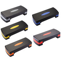 Plataformas de Step para Gimnasio en Casa, Stepper Ajustable de 68CM, Plataforma de Step Aeróbico con Dos Elevadores