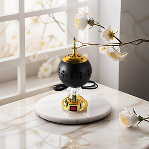Bruciatore di incenso elettrico in metallo dorato stile mediorientale e arabo, bestseller, con Bakhoor ecologico e per uso religioso - Product Image 4