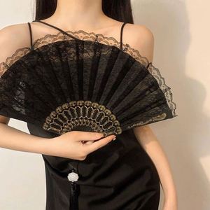 Éventail pliant en dentelle noire rétro Guansen, style JK Lolita Hanfu Cheongsam - Product Image 2