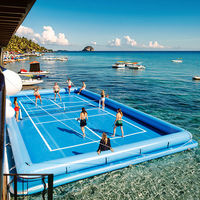 Terrain de pickleball gonflable personnalisé, île flottante gonflable, plateforme de sport aquatique gonflable, terrain de pickleball