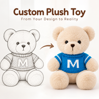 Cremefarbener Soft-Touch Plüsch-Teddybär mit Buchstaben-Pullover, Kuscheliges Stofftier für Geburtstag und Schlafzimmerdekoration