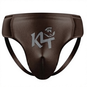 KLTW – Soutien-gorge de boxe en néoprène marron pour homme, avec logo en relief, respirant, soutien de la taille, protection sportive - Product Image 1