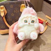 Pendentif Chat Requin, Chat Frit aux Crevettes et Chat Fleur de Cerisier, en Peluche Douce de Polyester, Poupée Mignonne 20cm, Unisexe 14+, Breloque d'Accessoire de Sac