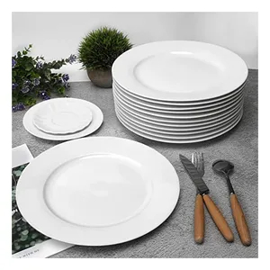 Platos de cena de cerámica blanca, blanco, para restaurante, gran oferta