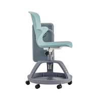 Chaise d'Étudiant pour Salle de Classe, Chaise de Formation en PP avec Roulettes, Chaise de Bureau avec Tablette d'Écriture