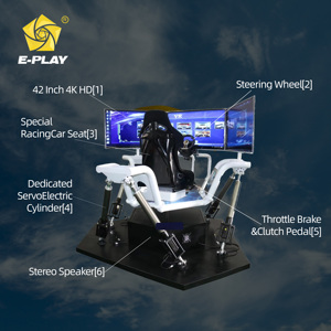 Simulatore di Guida Eplay con <span class=keywords><strong>3</strong></span> Schermi <span class=keywords><strong>5D</strong></span> per Giochi di Corse Automobilistiche Indoor, Cockpit con Movimento Completo - Product Image 3