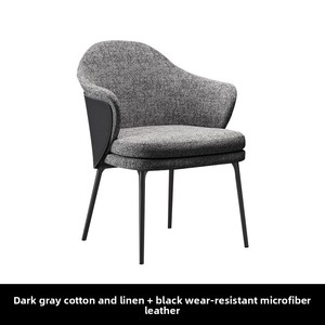 Silla de Comedor Moderna de Estilo Italiano de Lujo Ligero con Tapicería de Tela, Reposabrazos y Patas de Acero al Carbono para Uso en el Hogar y Restaurantes - <span class=keywords><strong>Angie</strong></span> - Product Image 5