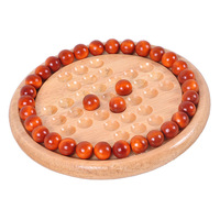 Jeu de solitaire en bois promotionnel, casse-tête classique, jeu de société, jeu de réflexion avec billes
