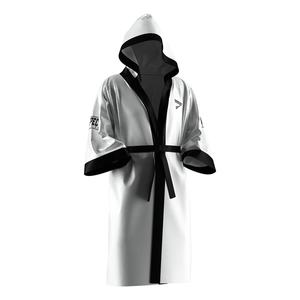 Bata de Boxeo Personalizada en Blanco y Negro para Entrenamiento en Club y MMA Kickboxing - Product Image 5