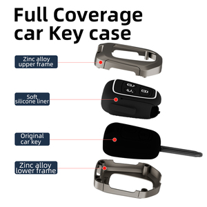 In lega di zinco Silicone portachiavi per auto Smart telecomando chiave per <span class=keywords><strong>Peugeot</strong></span> 3008 4008 5008 <span class=keywords><strong>208</strong></span> <span class=keywords><strong>accessori</strong></span> chiave - Product Image 2