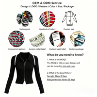 Cardigan en maille zippé coupe ajustée pour femme, ODM OEM, style minimaliste Old Money, pull côtelé à revers, manches longues, poignets évasés, haut 2026