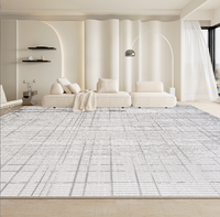 Alfombra Moderna Simple con Patrón Geométrico de 200*290cm (6.6*9.5 pies), Antideslizante, Resistente al Desgaste, Cuadrada, de Gran Área, Cobertura Completa para Sala de Estar