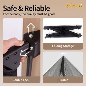 Barrera de Seguridad Plegable Multifuncional de Malla Metálica para Bebés, Protector de Puerta a Prueba de Niños para Escaleras y Habitaciones, Barrera de Seguridad para Bebés en el Hogar - Product Image 3