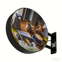 Écran LED rond personnalisé avec transformateur, télécommande, double face, étanche pour enseignes et logos de magasins intérieurs/extérieurs