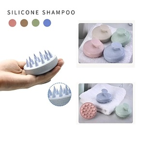 1 pièce Brosse à shampoing et peigne de massage corporel en paille de blé naturelle et silicone, moderne, pour le bain, la douche, le salon de coiffure et le soin du cuir chevelu - Product Image 3