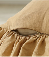 Housse de coussin moderne 18*18 pouces en coton doux et confortable, couleur unie, bordure à volants, 3D, écologique, personnalisable, décoration intérieure