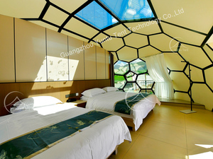 โดมเต็นท์ทรงกลมสำหรับสวน ขนาด 5 เมตร พร้อมห้องน้ำและเตา สำหรับแกลมปิ้งในฤดูหนาว ห้องอาบแดดสำหรับหิมะ - Product Image 3