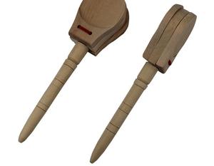 Muslady-claxon de madera para dedo, aparejos de mano de madera, pequeños instrumentos musicales de percusión, color marrón y madera, 1 par - Product Image 2