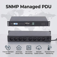 PDU réseau intelligent 8 ports géré par SNMP pour la surveillance environnementale, multiprise à distance pour rack de serveur