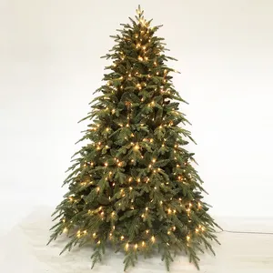 Искусственная новогодняя елка из ПЭ ПВХ, белая светодиодная новогодняя елка с огнями и эффектом снега, рождественские украшения arbol de navidad