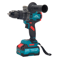Ensemble perceuse à percussion sans fil MAXTON DW7110 avec moteur industriel sans balais - Vitesse variable, mandrin à clé, alimenté par batterie