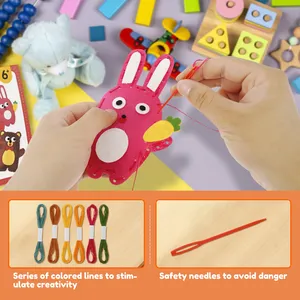 Kit de couture d'animaux en feutre écologiques Jumon, artisanat éducatif pour enfants débutants, jouets en peluche pour filles et garçons de 7 à 12 ans - Product Image 1