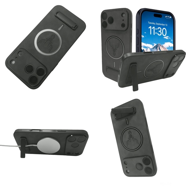 Durable PC+TPU Protective Shell Wholesale Magnetic Case with Stand for iPhone 17 16 15 14 13 12 Plus Max Matte Texture Finish