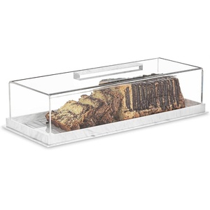 Plateau à dessert rectangulaire personnalisé YAGELI de 4 mm d'épaisseur, plateau à gâteau en lucite avec couvercle transparent - Product Image 2