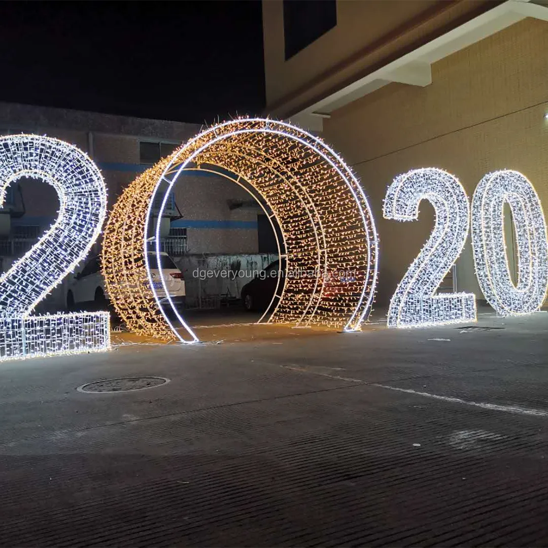 waterproof ip65 outdoor use new year Christmas 3D LED motif light figure word number holiday shopping mall decoration